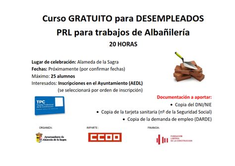 Curso Gratuito Para Desempleados Prl Para Trabajos De Alba Iler A