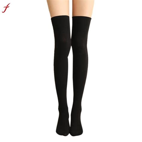 Feitong Women Sexy Thigh High Over The Knee Stockings Long Cotton Stockings Breathable Sexy