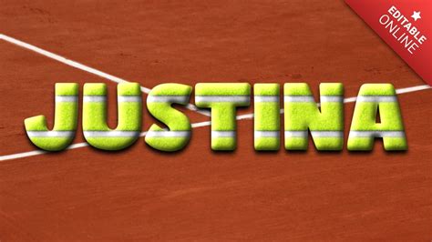 Justina Tennis Game Editable Style Text Effect Generator