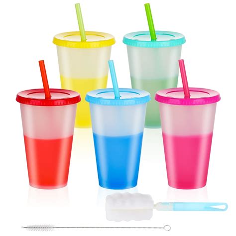 16 Oz Bpa Free Clear Plastic Cups With Lids And Straws For Iced Cold Drinks Coffee Tea Smoothie