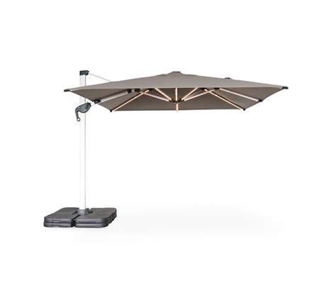 Parasol Déporté Haut De Gamme LED Carré 3x3m Pyla LED Taupe Toile