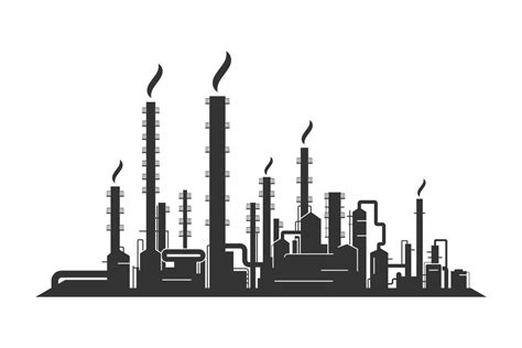 Factory Silhouette Isolated On A White Background 42060232 Vector Art