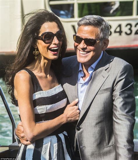 Happy Couple George And Amal Were The Picture Of Happiness Clinging Tightly To One Another And