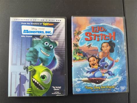 DISNEY DVD LOT Monsters Inc And Lilo And Stitch Complete With Case 7