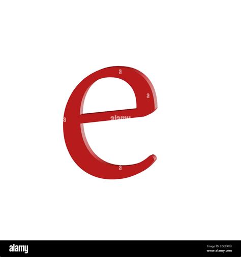 Small Letter E Colorful 3d Abstract Beautiful White Background Stock