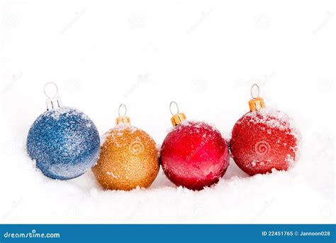 Christmas Balls And Snow Stock Image Image Of Creative 22451765