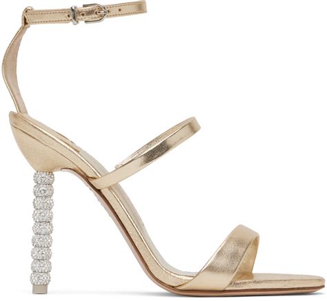 Sophia Webster Gold Rosalind Crystal Heeled Sandals Ssense Canada