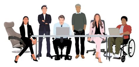 Business Meeting and Team Work Vector Isolated. Stock Illustration ...