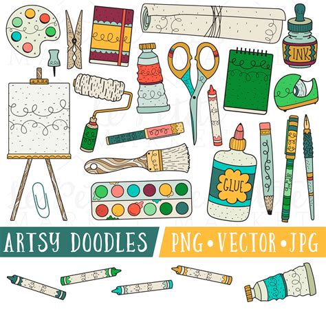 Art Class Doodles Clipart Images, Art Doodle Clipart, Painting Clipart ...