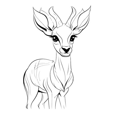 Premium Vector Vector Image Of A Wild Deer On A White Background Sketch
