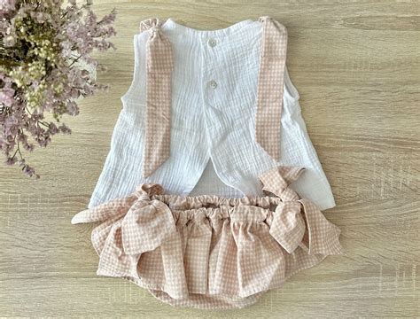 Conjunto Vichy Rosa Nude Petit Poussin