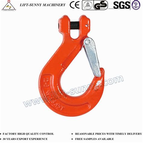 G80 Clevis Sling Safety Hook With Latch For Lifting Eye Grab Hook And