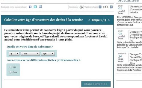 Réforme des retraites Un simulateur sur internet pour connaître l âge