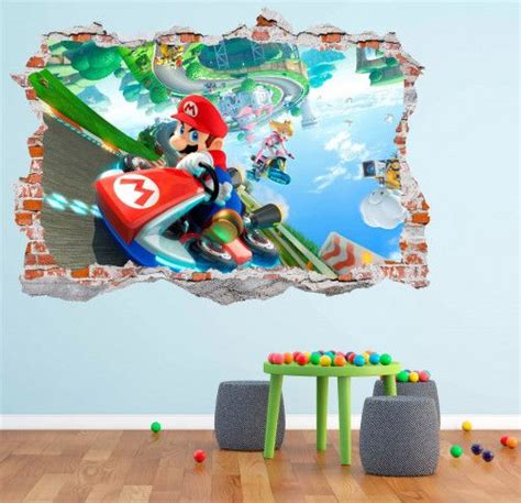 Mario Kart 3D Smashed Wall Decal Broken Wall Sticker Wall Art Sticker