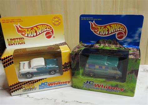 Exclusive Hot Wheels JC Whitney Set Trailbuster Ford F Custom Van Chevy