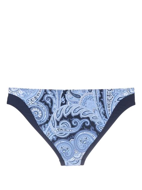 Marlies Dekkers Cache Coeur Paisley Print Bikini Bottoms Blue FARFETCH