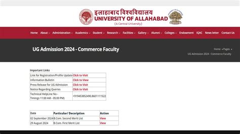 Cuet Allahabad University Cut Off Second List For B Released