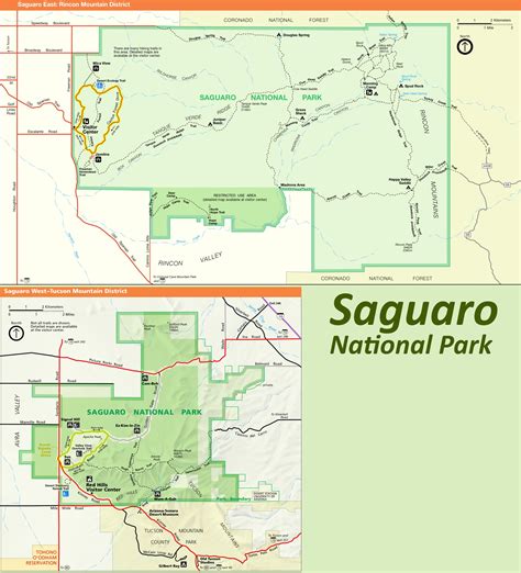 Saguaro National Park Map | USA | Detailed Maps of Saguaro National Park