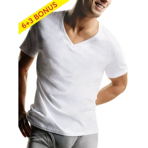 Hanes Mens Tagless Comfortsoft White V Neck Undershirt 6 3 Bonus