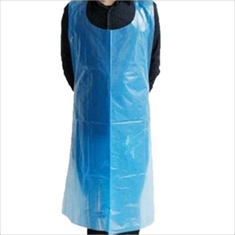 Blue Plain Disposable Plastic Apron For Safety Protection Size