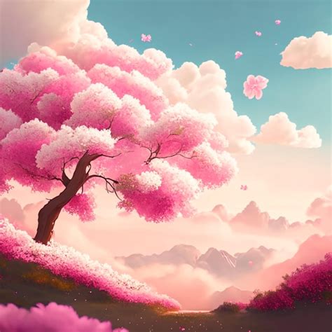 Premium Ai Image Pink Landscape