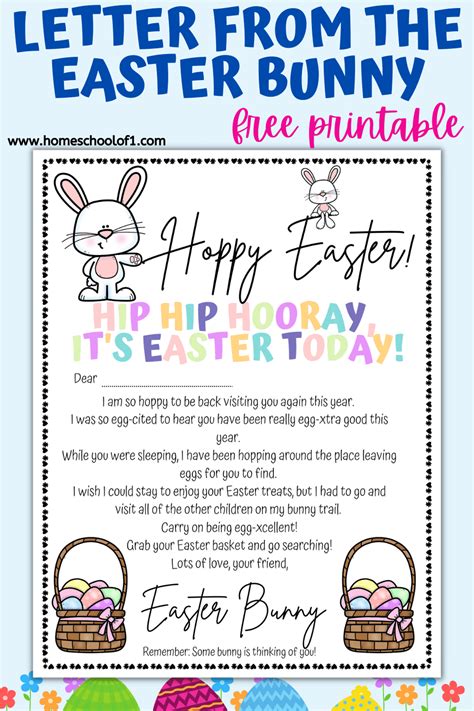 Easter Bunny Letter Free Printable Homeschool Of 1