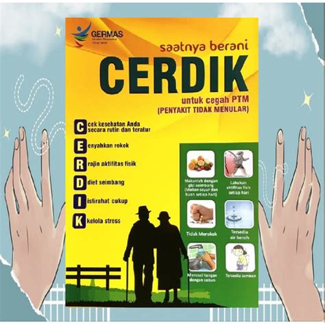 Jual Poster Cerdik Cegah Penyakit Tidak Menular Poster Cegah PTM