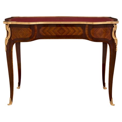 French Th Century Louis Xvi St Mahogany Kingwood And Ormolu Desk