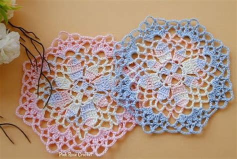 Centrinhos Doilies PINK ROSE CROCHET Crochet Pink Rose Doilies