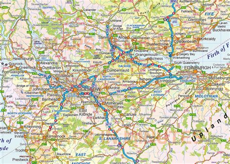 Scotland St Level Political Road And Rail Map Including The Northern