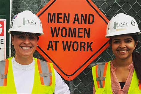 Plaza Constructions “men And Women At Work” Construction Signs Are One