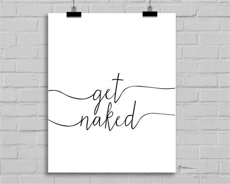 Get Naked Poster Funny Bathroom Wall Print Humorous Minimalist Decor Modern Home Design