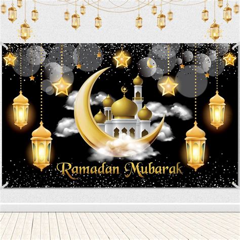 Deco Banni Res Ramadan Mubarak Toile De Fond En Tissu Extra Large Eid