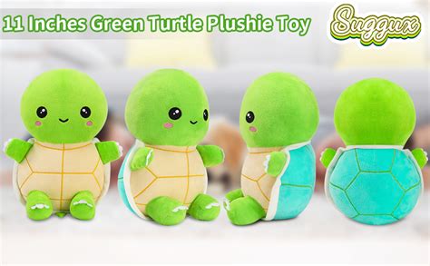 Peluches De Tortuga Verde De 11 Pulgadas Lindos Animales De Peluche De