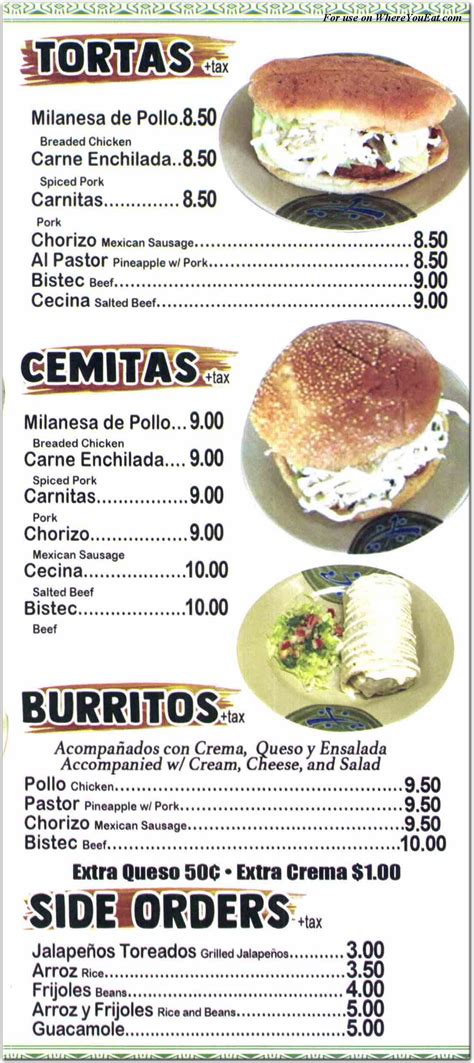 Lupitas Mexican Food Restaurant In The Bronx Menus And Photos