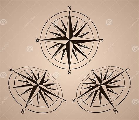 Compass Roses Set Stock Vector Illustration Of Black 72512214