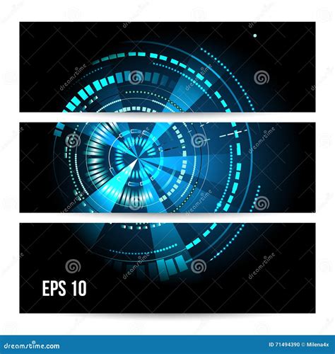 Collection Banner Design Futuristic Background Vector Illustration