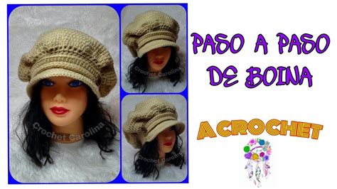 Boina a crochet con visera paso a paso punto básico YouTube