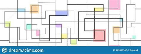 Schema Vettoriale Lineare Senza Interruzioni Con Quadratini Colorati