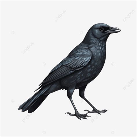 Black Crow Isolated On White Background 3d Rendering Illustration