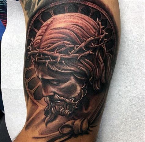 Jesus Arm Tattoo Designs For Men Religious Ink Ideas