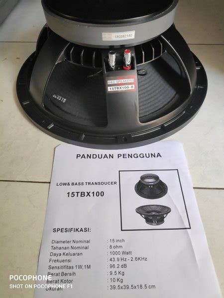 Jual Speaker BnC B C Audio TBX 100 15 Inchi 1000 Watt VC 4in Di Lapak