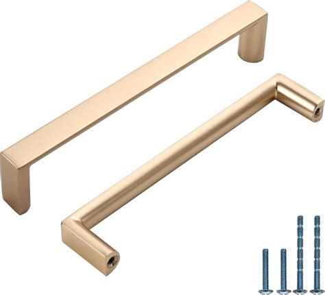 Knoklock 10 Pack 5 Inch128mm Kitchen Cabinet Handles Brushed Brass Cabinet Pulls Kitchen