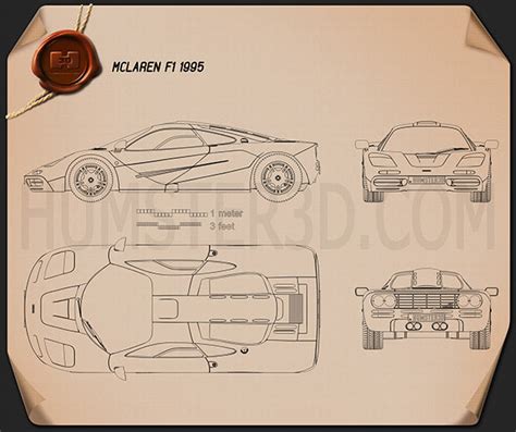 Mclaren F1 1995 Blueprint Hum3d