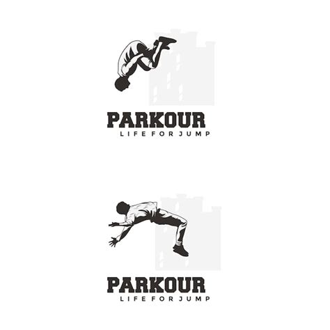 Premium Vector | Silhouette parkour logo vector illustration or emblem template