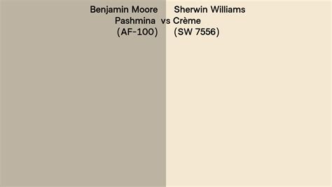 Benjamin Moore Pashmina Af 100 Vs Sherwin Williams Crème Sw 7556