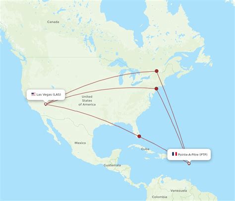 All Flight Routes From Las Vegas To Pointe A Pitre Las To Ptp Flight