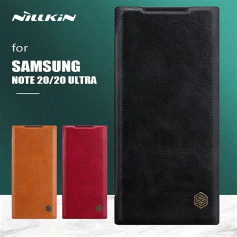 Nillkin Para Samsung Galaxy Note 20 Ultra Caso Qin Fino Flip Couro Caso