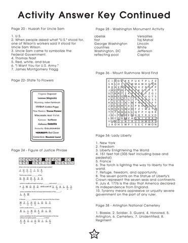 activity answer key  printable puzzle games