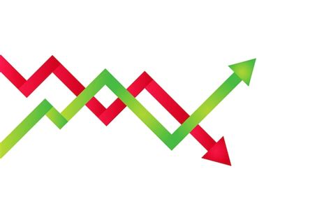 Gráfico Que Sube Y Baja La Flecha Icono Verde Y Rojo El Auge Y La Caída